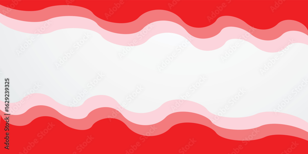 Fototapeta premium Abstract background with two layered wave pattern in red and white shades