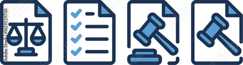 Legal documents and symbols representing justice and law with gavel and scales