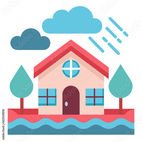 house in the clouds getting flooded
