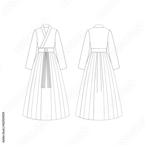 Traditional Korean Hanbok Fashion Mockup