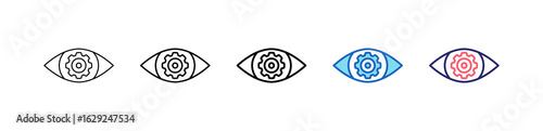 Vision Icon In 5 Different Styles Set Collection.   