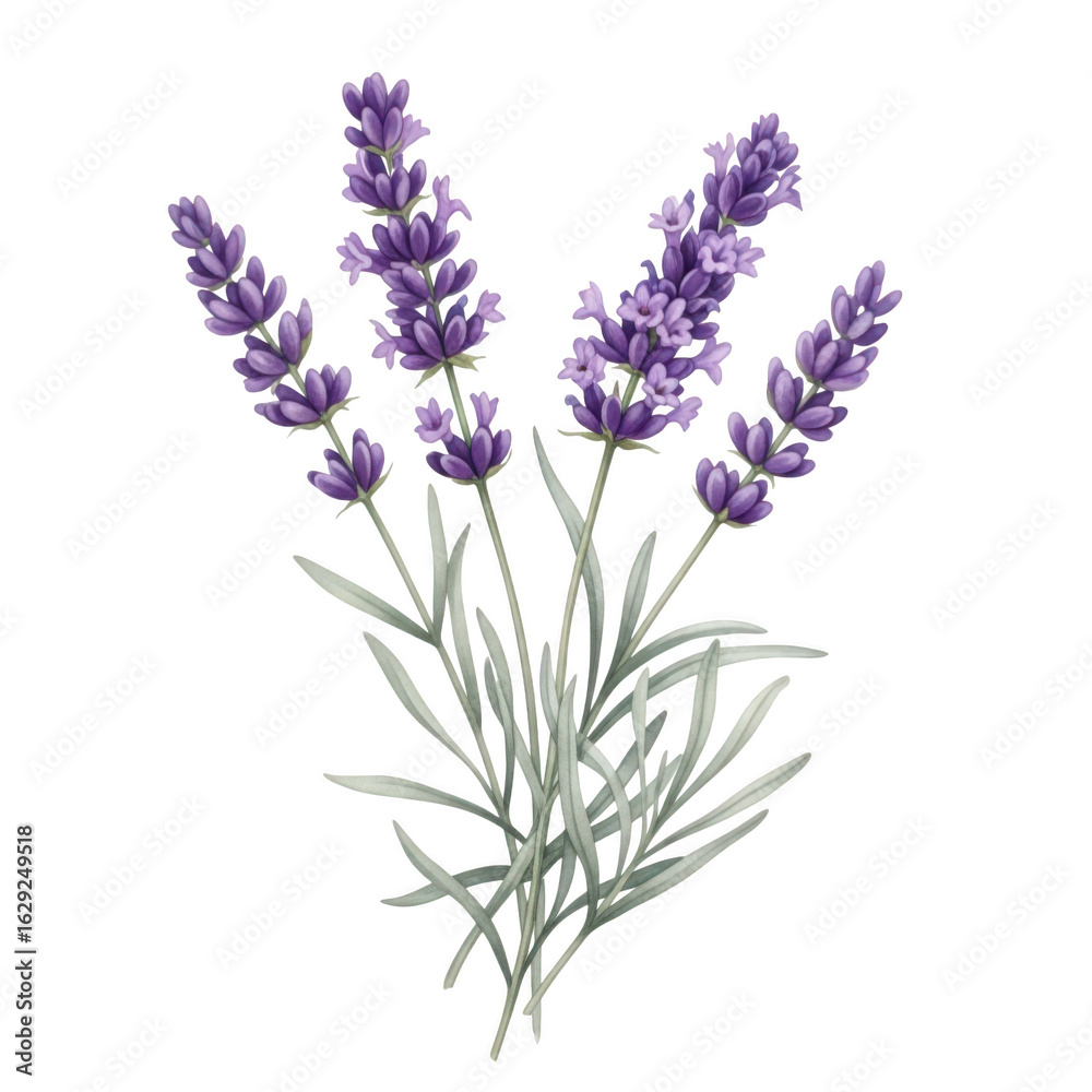 Fototapeta premium Bunch of lavender flowers isolated on transparent background