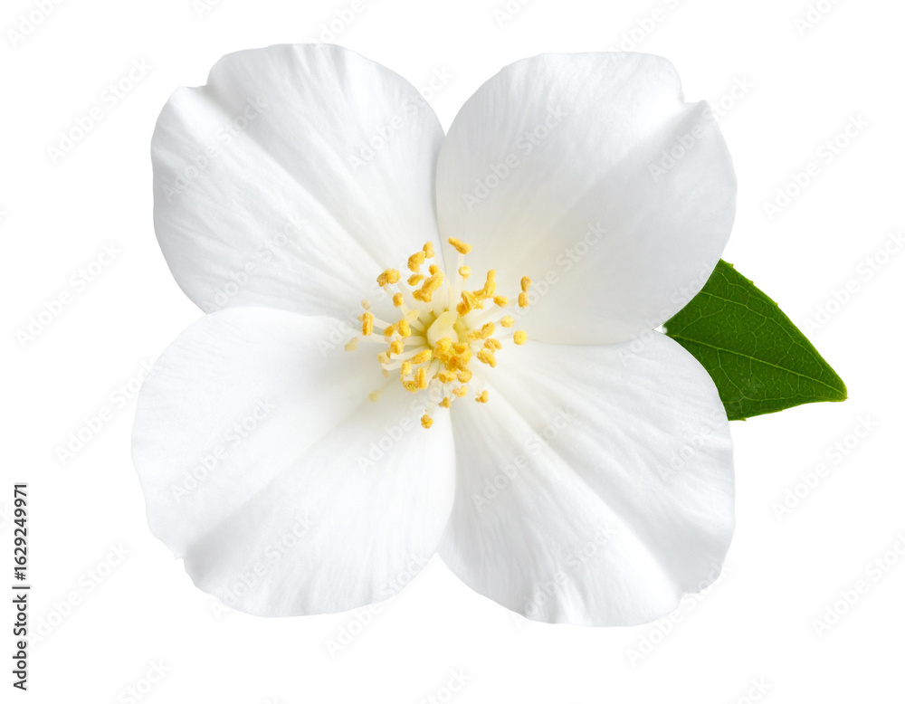 Fototapeta premium Glossy 3D Jasmine Flower with Highlights for Banners