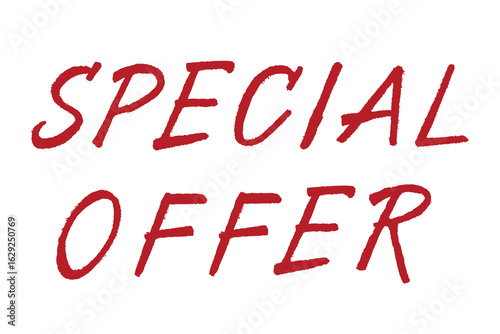 Special offer lettering Handwritten word Modern brush calligraphy Template for marketing ad, print, web, banner, poster, flyer Ink illustration