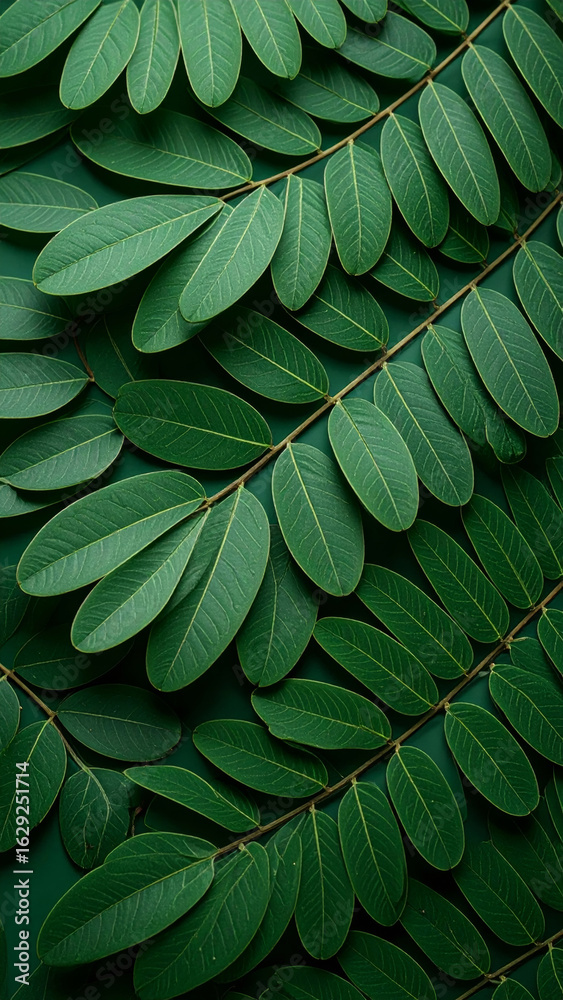 Obraz premium Lush Greenery: An Intricate Arrangement of Verdant Leaves on a Natural Background