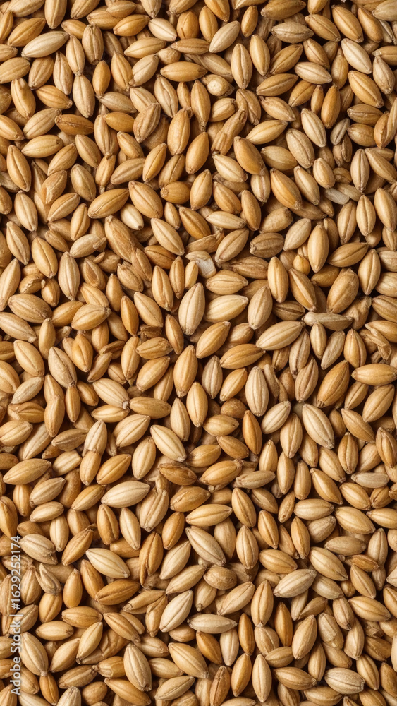 Abundant harvest: A dense field of raw barley grains creating a rustic texture Abundant harvest: A dense field of raw barley grains creating a rustic texture