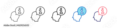 Information Icon In 5 Different Styles Set Collection.   