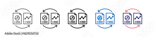 Compare Icon In 5 Different Styles Set Collection.   