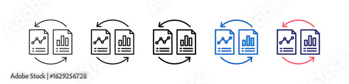Compare Icon In 5 Different Styles Set Collection.   