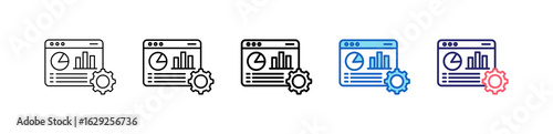 Web Analytics Icon In 5 Different Styles Set Collection.   
