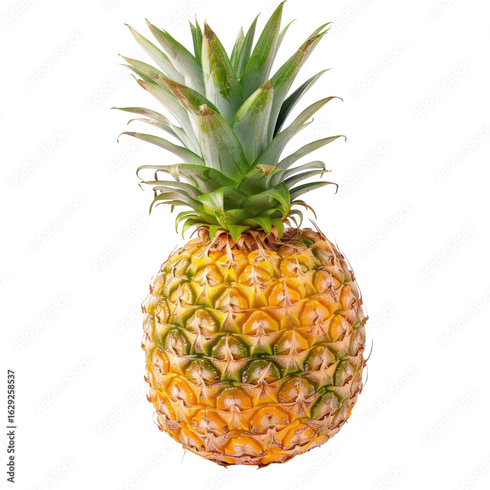 Fototapeta premium Fresh pineapple, whole and isolated