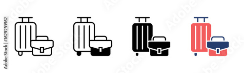 Baggage icon sheet multiple style collection