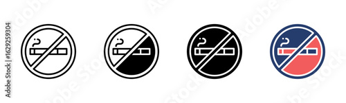 No Smoking icon sheet multiple style collection