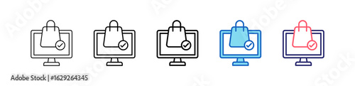 Ecommerce Icon In 5 Different Styles Set Collection.   
