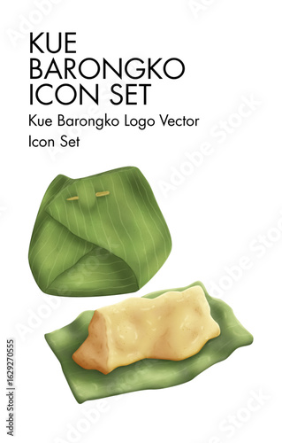 Kue Barongko logo vector icon set