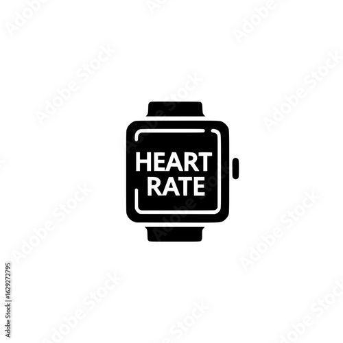 Smartwatch displaying the word HEART on screen for health monitoring and heart rate tracking features

