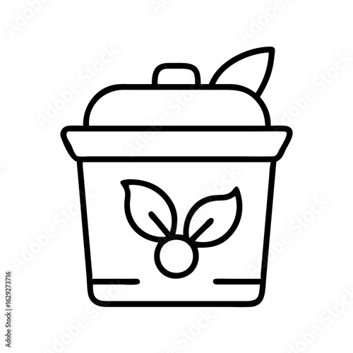 Eco friendly compost bin vector icon illustration for sustainable living and waste management design