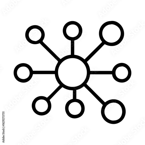 Network connection diagram icon vector illustration representing node connections and data sharing concept 90