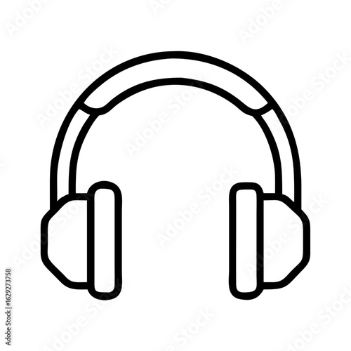 Headphones vector icon illustration, music listening device, audio equipment for sound enjoyment
