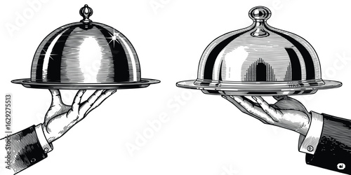 Silver Food Dome on Hand | Vintage Serving Presentation & Elegant Dining