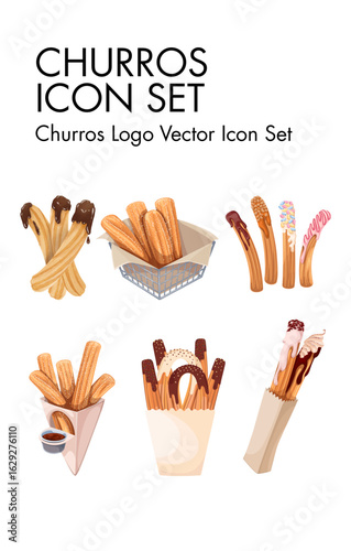 Churros logo vector icon set	
