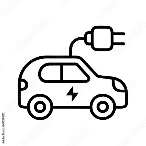 Electric vehicle ev charging station icon vector illustration eco friendly transport design element