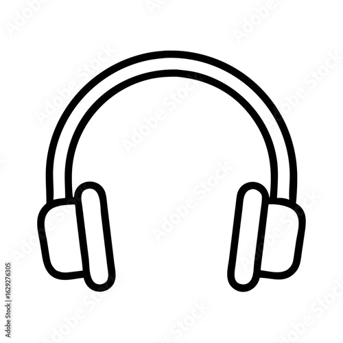 Headphones vector icon illustration for music listening audio sound and podcasting design needs