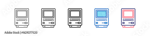 Macintosh Icon In 5 Different Styles Set Collection.   