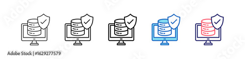 Online Security Icon In 5 Different Styles Set Collection.   