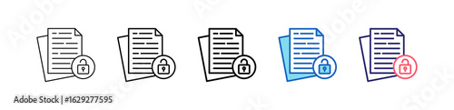 Document Icon In 5 Different Styles Set Collection.   