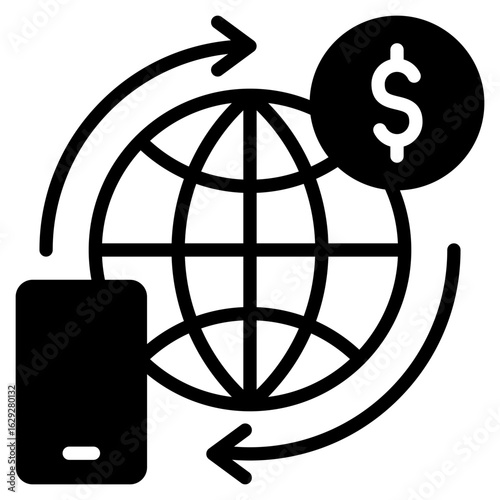 Online Remittances outline mixed icon