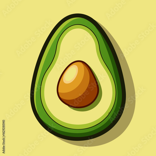 icon style vector of an avocado