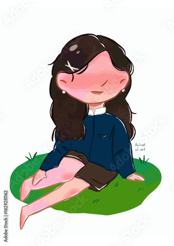 girl sitting nicely