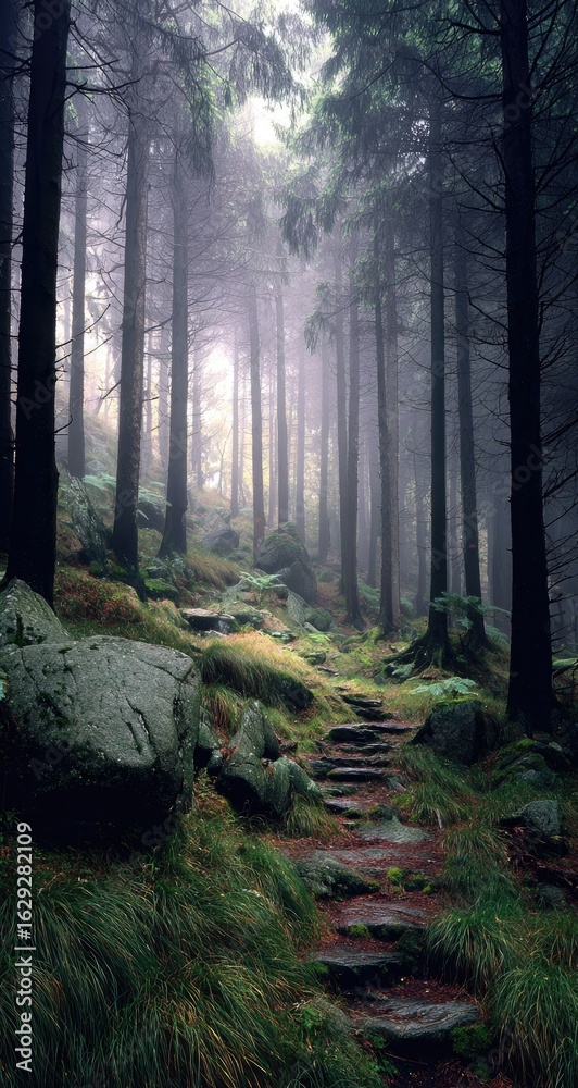 Fototapeta premium Misty forest path