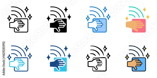Wiping icon set multiple style collection 
