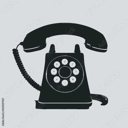 old phone isolated on white background