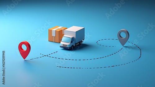 Logistics and Transportation of Packages Delivery Service Concept