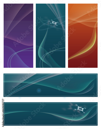 Colourful Abstract Technology-Themed UI Panel Design
Futuristic Graphic Interface Elements in Gradient Style

