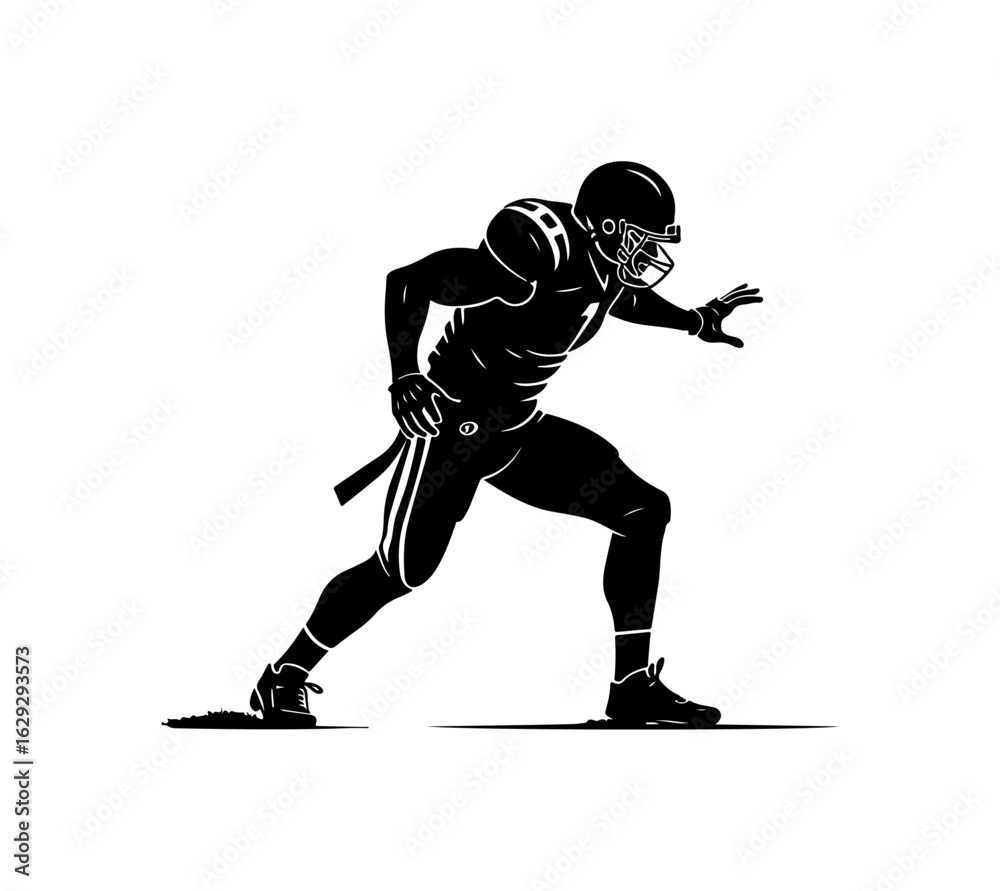 Obraz premium American Football helmet, sports, running Silhouette Set