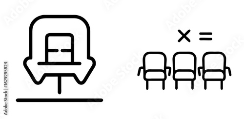 Seat Place Event Outline Icon for Reservation and Venue