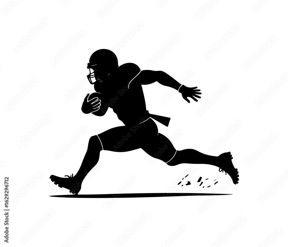 Naklejka premium American Football helmet, sports, running Silhouette Set