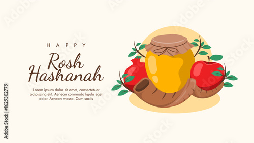 vector rosh hashanah poster template