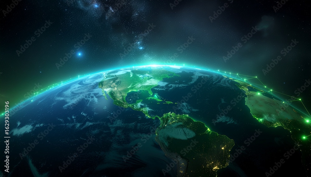 Fototapeta premium グローバルサステナビリティ - テクノロジーと地球,