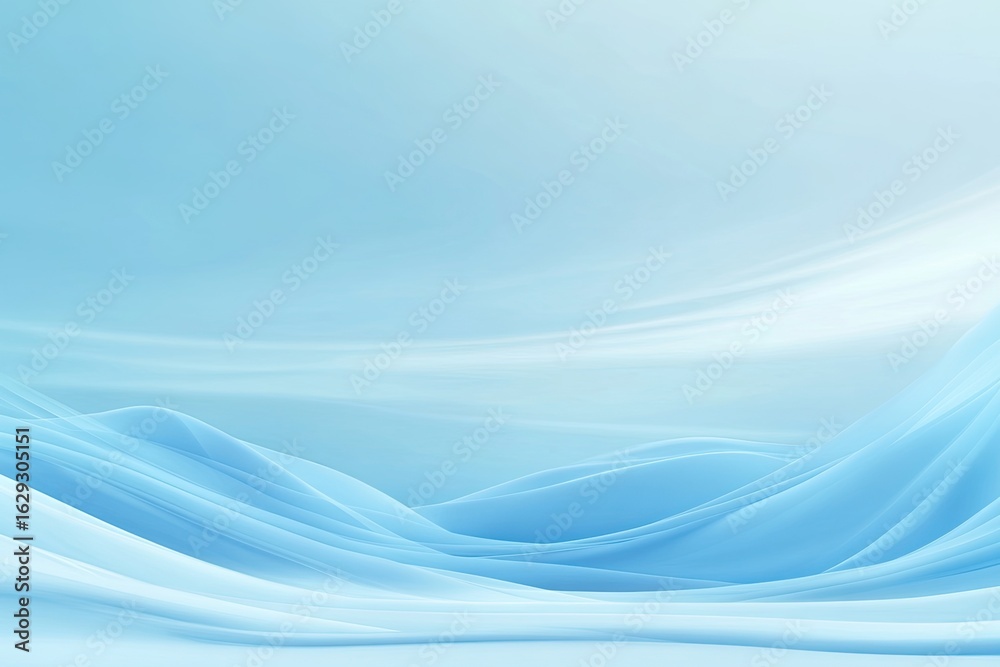 Abstract light blue landscape with flowing, soft, undulating waves and a bright, airy feel, creating a serene and calming atmosphere Abstract light blue landscape with flowing, soft, undulating waves and a bright, airy feel, creating a serene and calming atmosphere