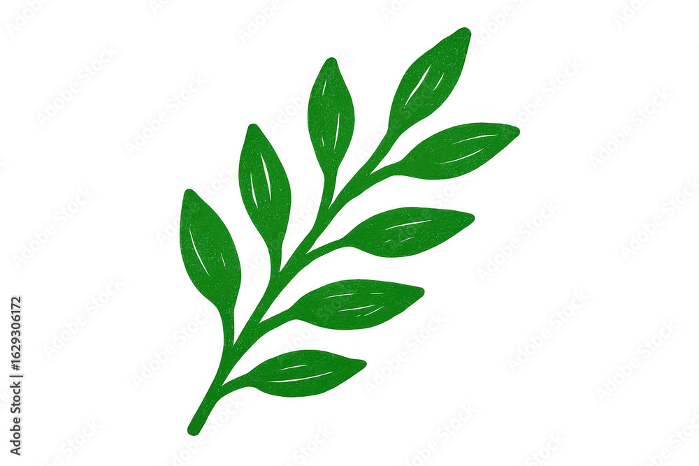 Green leafy branch symbolizing environmental growth, natural sustainability against transparent backdrop Green leafy branch symbolizing environmental growth, natural sustainability against transparent backdrop