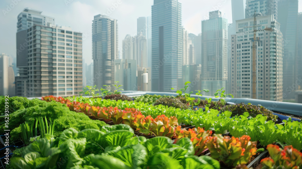 Fototapeta premium Urban Rooftop Farming