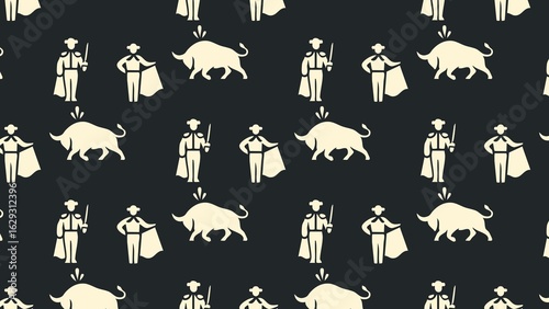 Bull fighting pattern design multicolored