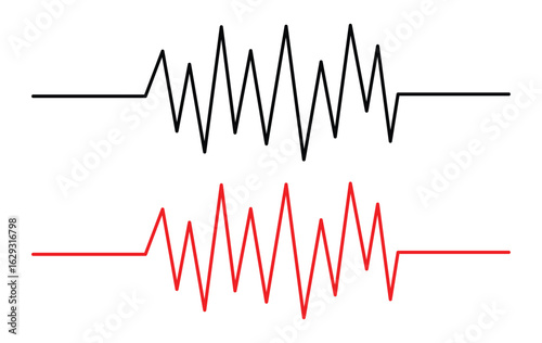 heart rhythm set , Electrocardiogram, ECG - EKG signal, Heart Beat pulse line concept design element isolated on transparent background, Concept of sport. Signs of rhythm in eps 10.