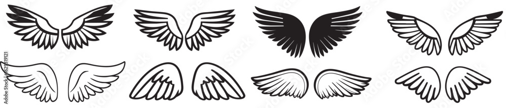 Fototapeta premium Elegant Wing Illustrations, Graphic Design, Digital Art, Abstract Background, Creative Concept