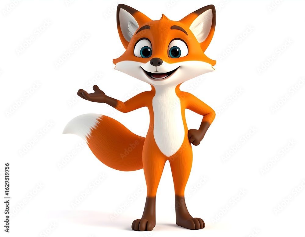 Obraz premium Cartoon fox character posing